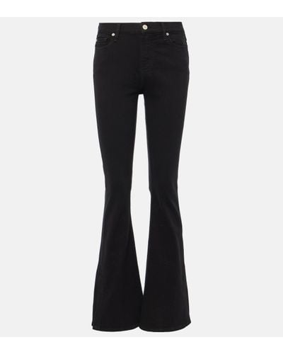 7 For All Mankind Ali High-rise Flared Jeans - Black