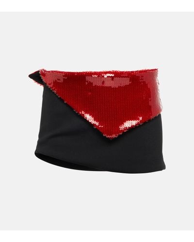 LAQUAN SMITH Mini-jupe a sequins - Rouge