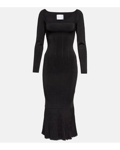 Galvan London Atalanta Ribbed-knit Midi Dress - Black