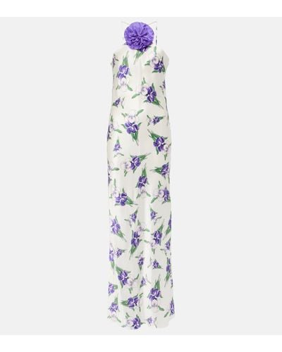 Rodarte Floral-applique Silk Gown - White
