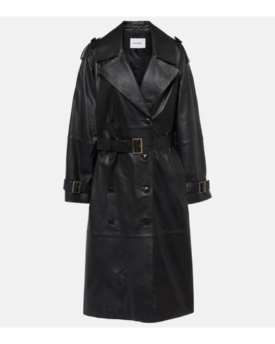 Yves Salomon Trench-coat en cuir - Noir