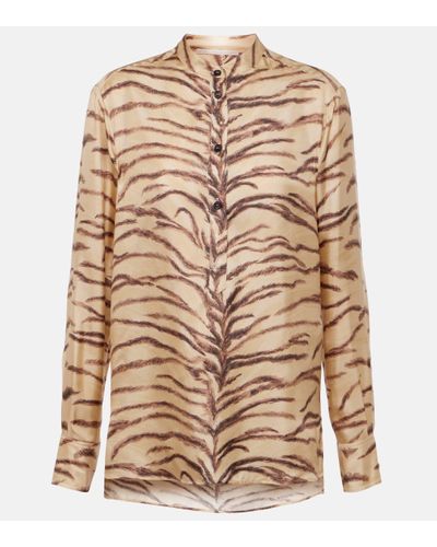 Stella McCartney Printed Silk Shirt - Brown