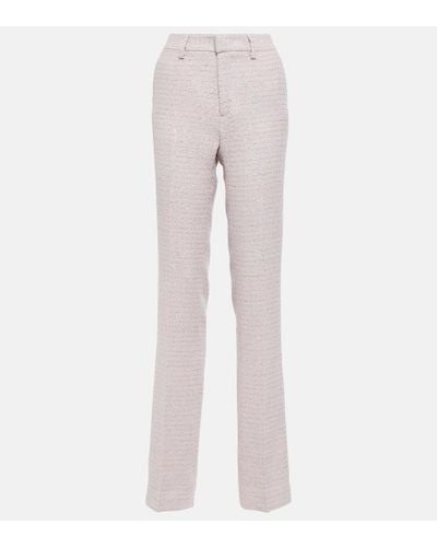 Alessandra Rich Sequined Mid-rise Straight Pants - Gray