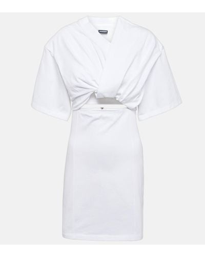 Jacquemus La Robe T-shirt Bahia Cotton Mini Dress - White