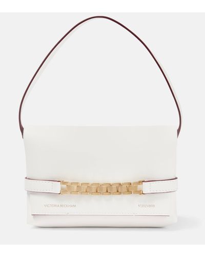 Victoria Beckham Bridal Mini Chain Leather Shoulder Bag - White