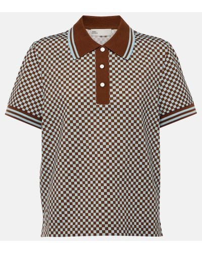 Tory Sport Checked Cotton Pique Polo Shirt - Brown