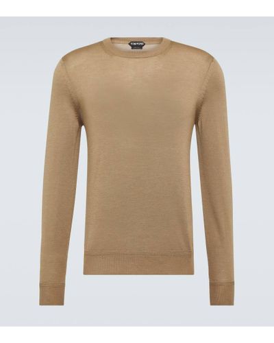 Tom Ford Cashmere And Silk Sweater - Natural