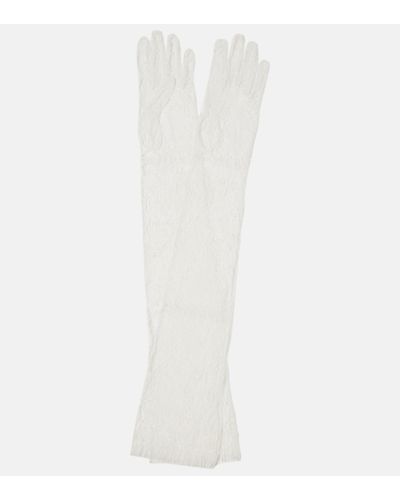 Danielle Frankel Handschuhe Chantilly aus Spitze - Weiß