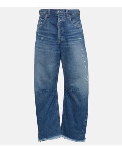 Citizens of Humanity High-Rise Barrel Jeans Horseshoe - Blau