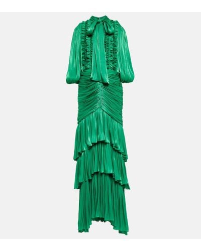 Costarellos Tiered Gown - Green