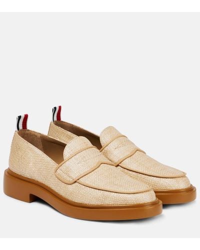 Thom Browne Raffia Loafers - Natural