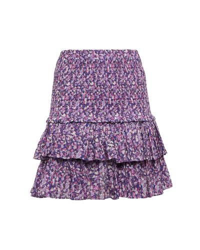Isabel Marant Minifalda Naomi de algodon fruncida - Morado