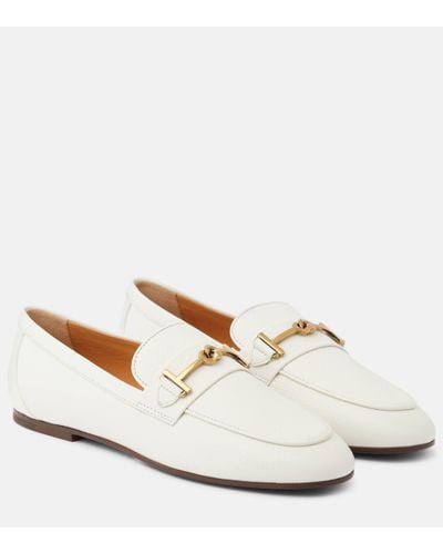 Tod's Double T Leather Loafers - White