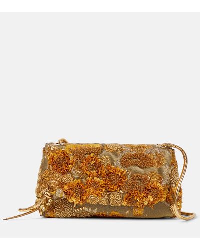 Dries Van Noten Floral Jacquard Shoulder Bag - Brown