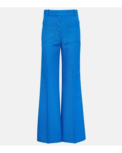 Victoria Beckham Pantalon ample Alina - Bleu