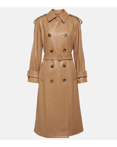 Veronica Beard Conneley Faux Leather Trench Coat - Natural