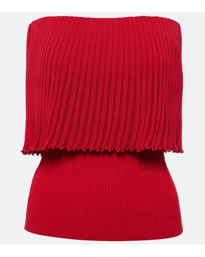 Altuzarra Pascale Ribbed-knit Jersey Top - Red