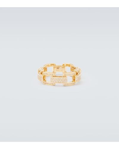 SHAY Ring Deco Link aus 18kt Gelbgold mit Diamanten - Mettallic