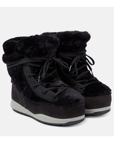 Bogner Ankle Boots Verbier 4 aus Shearling und Veloursleder - Schwarz