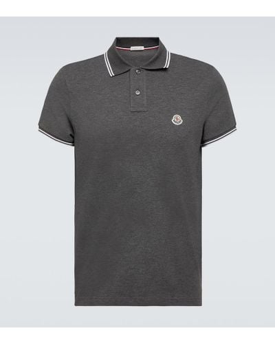 Moncler Cotton Polo Shirt - Gray