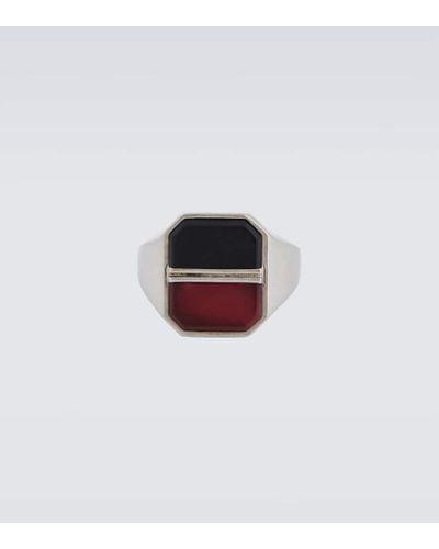 Maison Margiela Anillo sello bicolor - Blanco