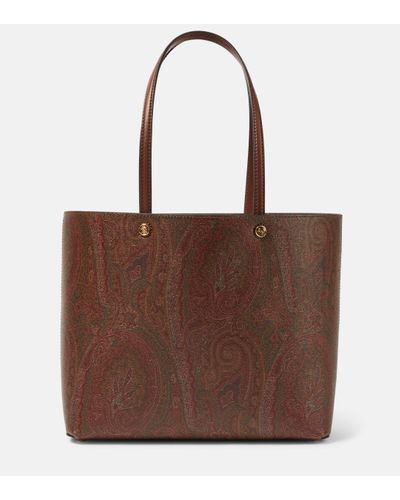 Etro Essential Medium Leather Tote Bag - Brown