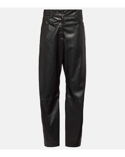 Stella McCartney High-rise Faux Leather Straight Pants - Black