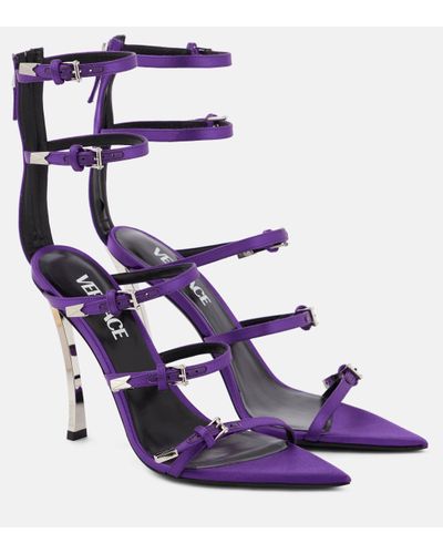 Versace Sandales Pin-Point en cuir - Violet