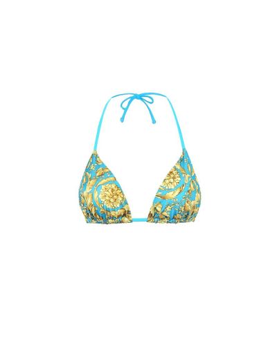 Versace Bedrucktes Bikini-Oberteil - Blau