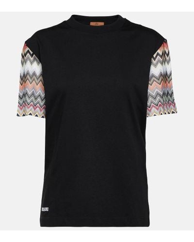 Missoni Camiseta de jersey de algodon en zigzag - Negro