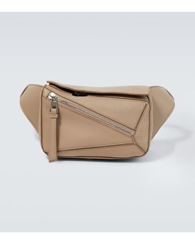 Loewe Puzzle Mini Leather Belt Bag - Natural