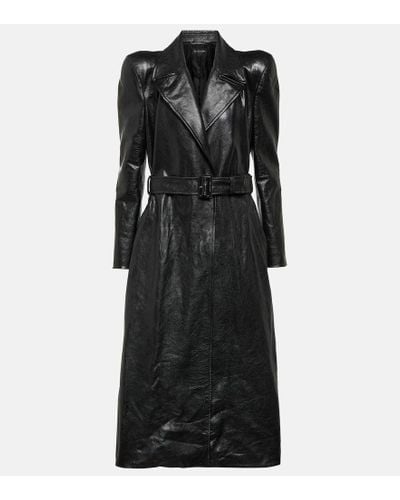 Balenciaga Trenchcoat aus Leder - Schwarz