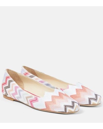 Missoni Ballerinas mit Haekelstrick - Pink