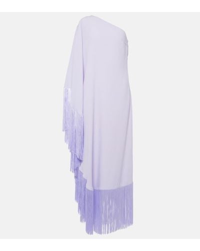 ‎Taller Marmo Spritz Fringed Crepe Cady Gown - Purple