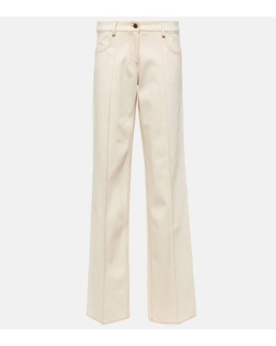 AYA MUSE Tuxis Low-rise Cotton Wide-leg Trousers - Natural