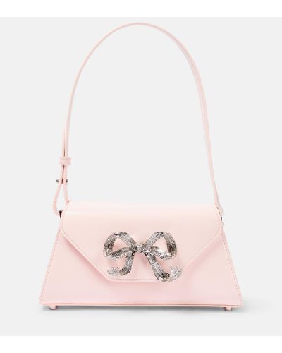 Self Portrait Girls Leather Micro Bag in Pink (10.5cm)