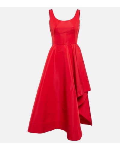Alexander McQueen Asymmetric Polyfaille Dress - Red