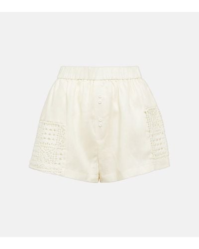 Sir. The Label Rayure Patchwork Cotton Shorts - Natural