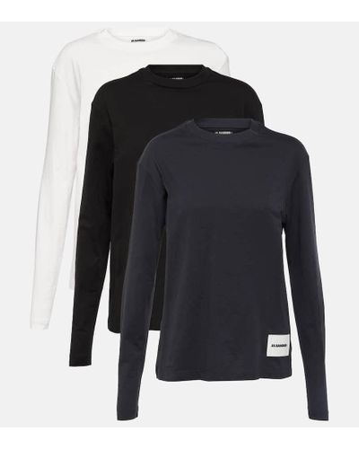Jil Sander Set Of 3 Cotton Jersey Sweatshirts - Blue