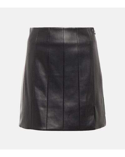 STAUD Wells Faux Leather Miniskirt - Black