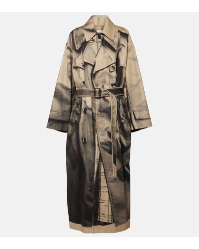 Jean Paul Gaultier Printed Oversized Cotton Trench Coat - Multicolor