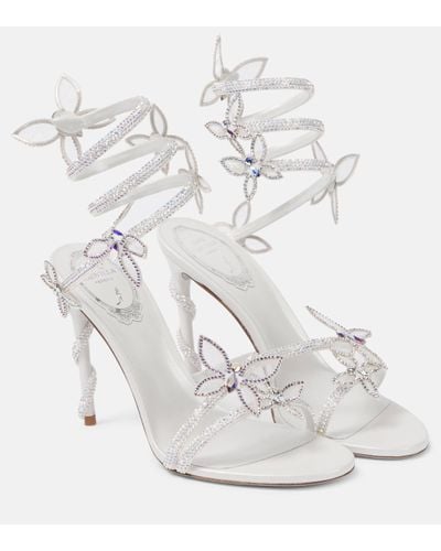 Rene Caovilla Bridal Butterflies Embellished Sandals - White