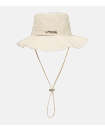 Jacquemus Le Bob Artichaut Neck-strap Cotton Bucket Hat - White