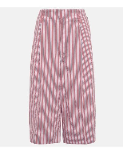 Lemaire Striped Shorts - Red