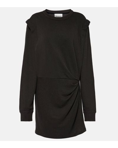 Isabel Marant Michaela Ruched Cotton-blend Minidress - Black
