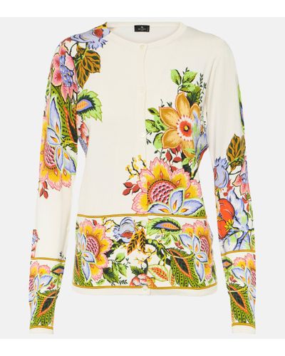 Etro Floral Silk-blend Top - Yellow