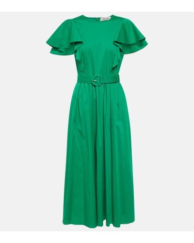 Diane von Furstenberg Ruffled Midi Dress - Green