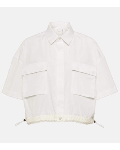 Sacai Hemd Thomas Mason aus Baumwollpopeline - Weiß
