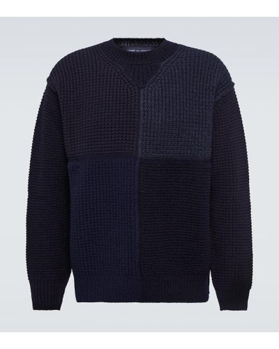 Comme des Garçons Patchwork Wool Sweater - Blue