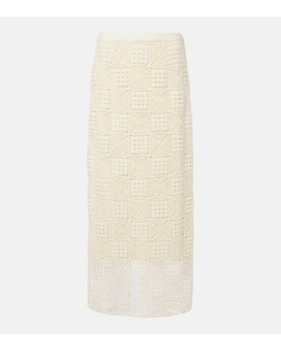 Sir. The Label Rayure Crochet Cotton Maxi Skirt - Natural